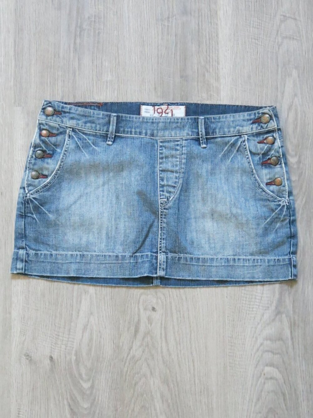 1921 Western Glove Works Japanese Ringspun Denim Jean Nautical Skirt - Size 28